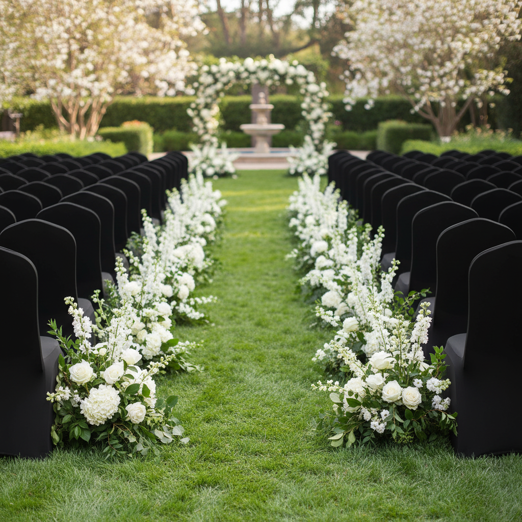 Scuba Banquet Chair Cover - Black for outdoor wedding