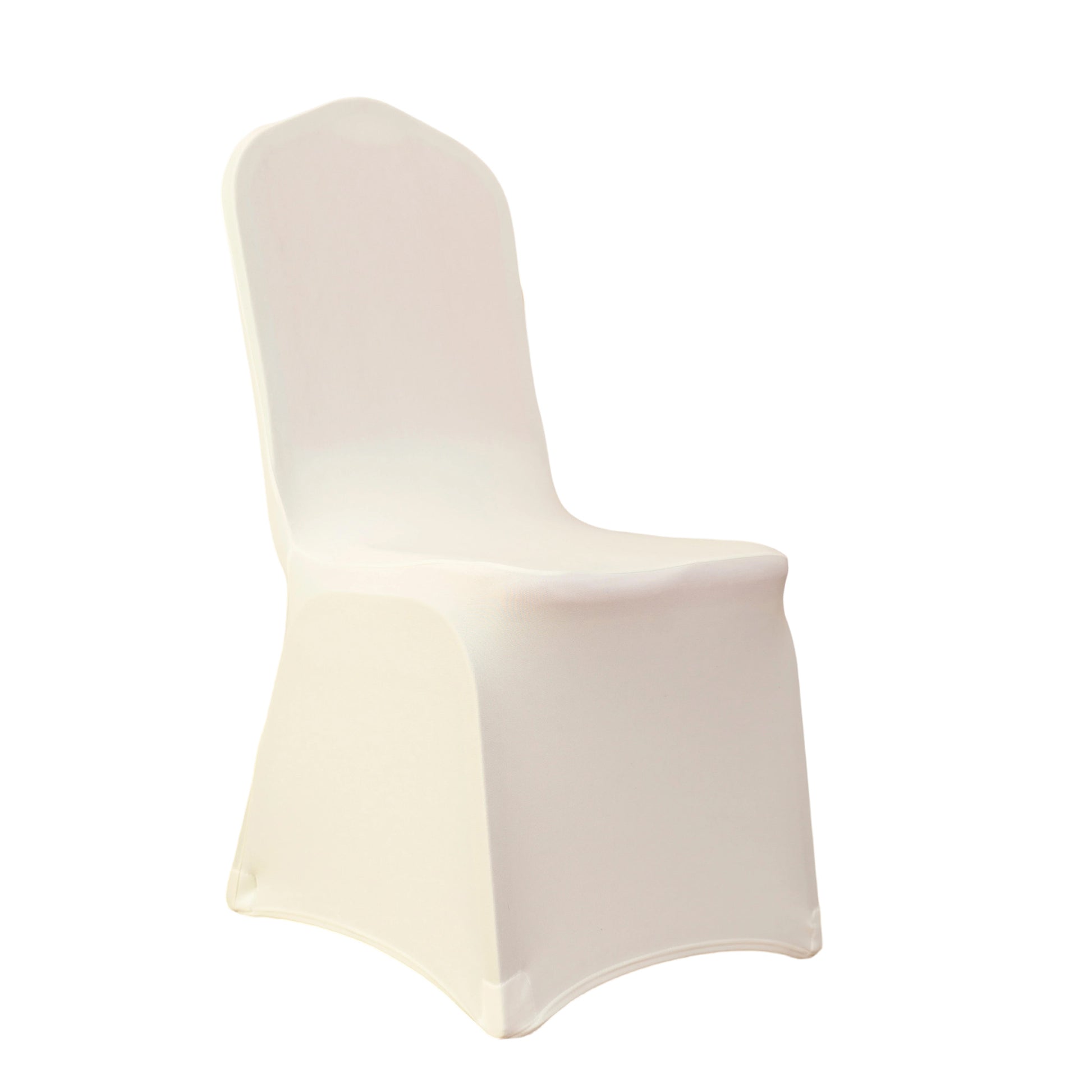 Scuba Banquet Chair Cover Ivory angled view