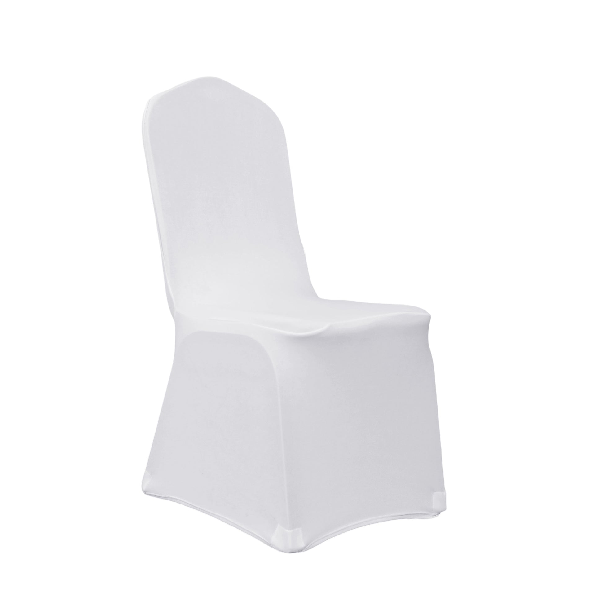 Scuba Banquet Chair Cover White angled view