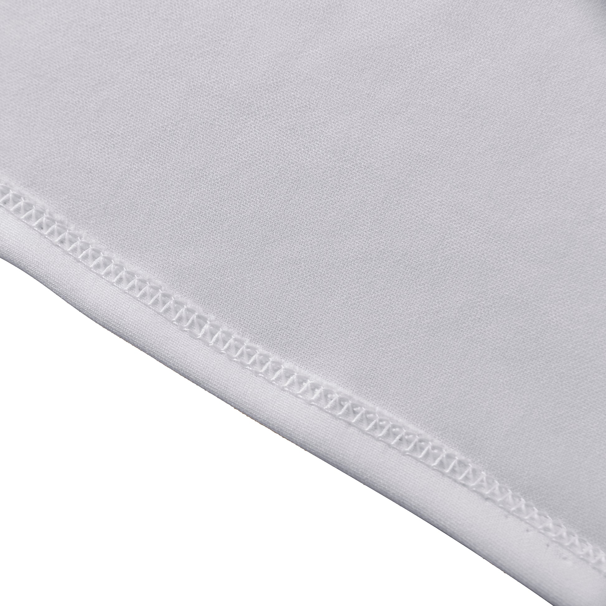 Scuba Banquet Chair Cover White edge finish close up