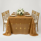 Sequin 90"x132" Embroidery Taffeta Tablecloth - Gold