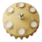 Sequin Embroidery Taffeta 132" Round Tablecloth - Gold | gold charger plate | white dinner plate | wine goblets |