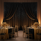 Sequin Velvet 10ft H x 52" W Drape/Backdrop Curtain Panel - Black
