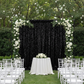 Sequin Velvet 10ft H x 52" W Drape/Backdrop Curtain Panel - Black