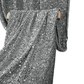 Sequin Velvet Drape Silver draped over a chair