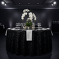 gala night with Sequin Velvet 120" Round Tablecloth - Black