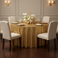 Sequin Velvet 120" Round Tablecloth - Gold