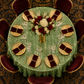 Sequin Velvet 120" Round Tablecloth - Sage Green