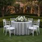 Sequin Velvet 120" Round Tablecloth - Silver