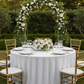 Sequin Velvet 120" Round Tablecloth - White