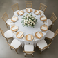 Sequin Velvet 120" Round Tablecloth - White