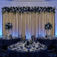 Sequin Velvet 12ft H x 52" W Drape/Backdrop Curtain Panel - Champagne
