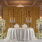 sweetheart wedding table with Sequin Velvet 12ft H x 52" W Drape/Backdrop Curtain Panel - Gold