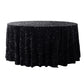 Sequin velvet round tablecloth black full view