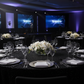 corporate party with Sequin Velvet 132" Round Tablecloth - Black