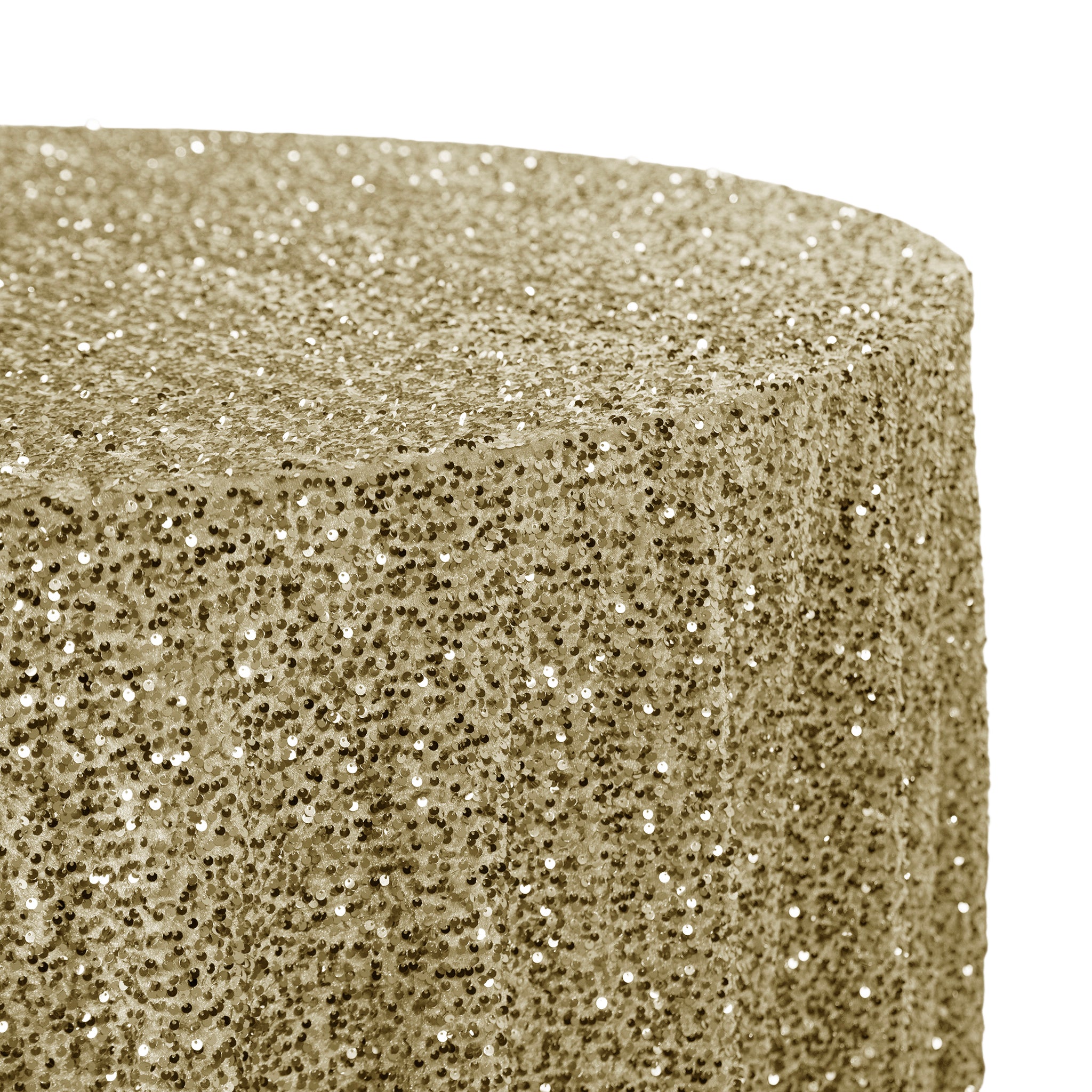 Sequin velvet champagne round tablecloth close up