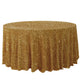 Sequin velvet round tablecloth gold full view