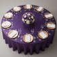Sequin Velvet 132" Round Tablecloth - Purple