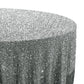 Sequin velvet round tablecloth silver close up