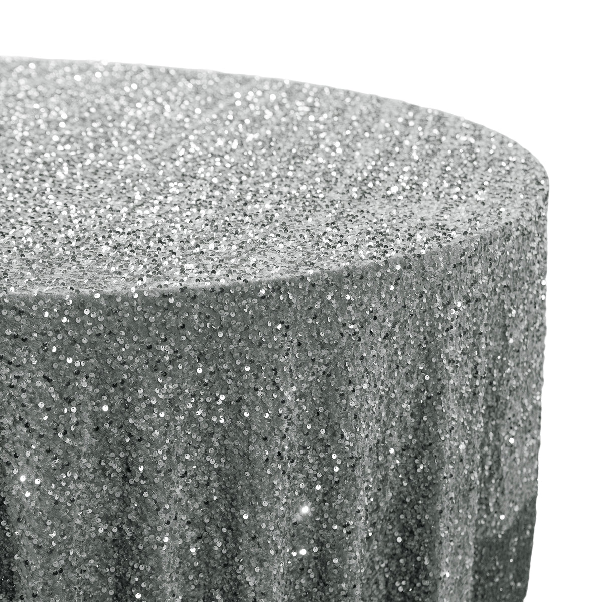 Silver Ribbon Tablecloth Sequin Velvet 132