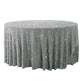 Sequin velvet round tablecloth silver full view