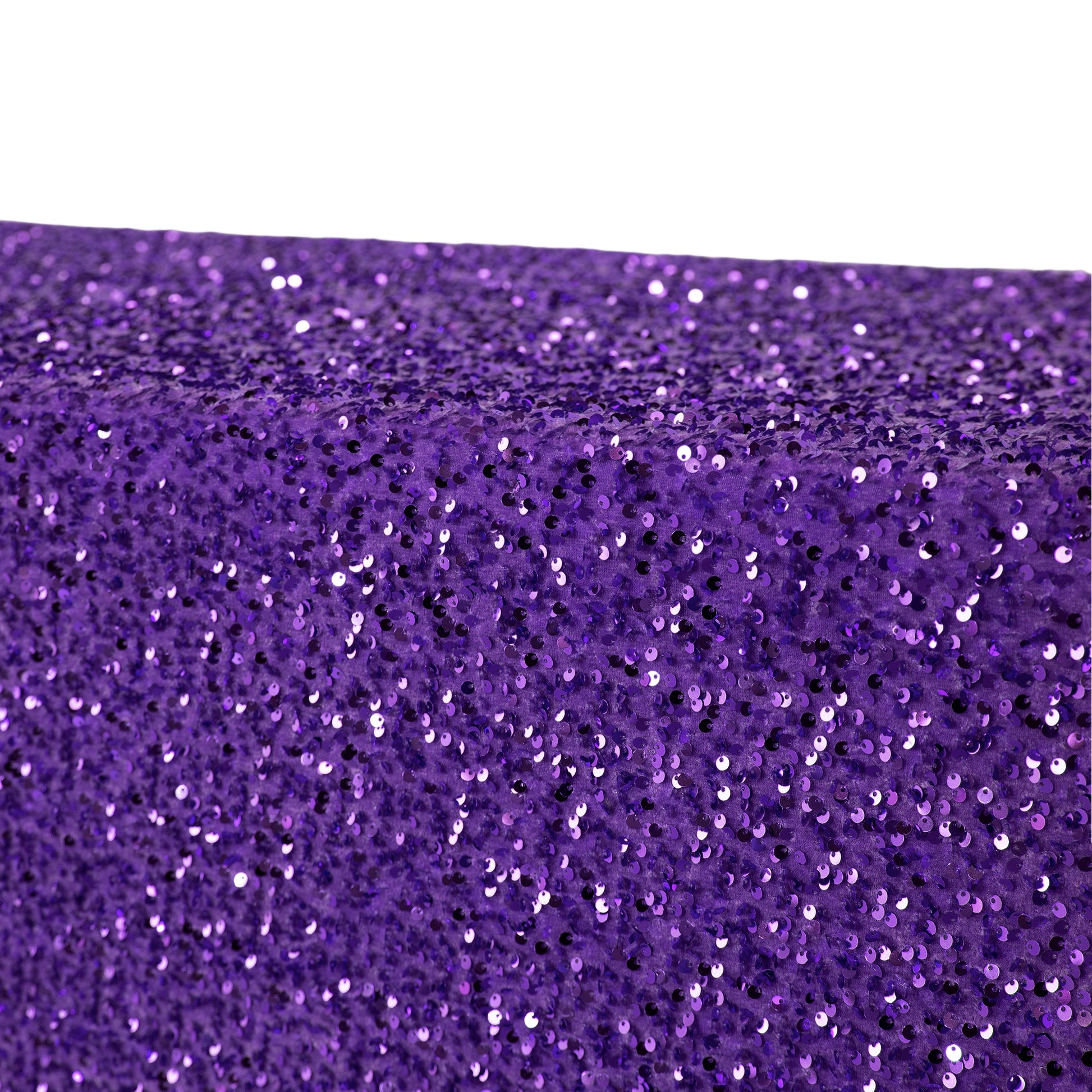 Sequin velvet rectangular tablecloth purple close up
