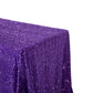 Sequin velvet rectangular tablecloth purple end view