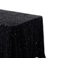 Sequin velvet black rectangular tablecloth angled close up view