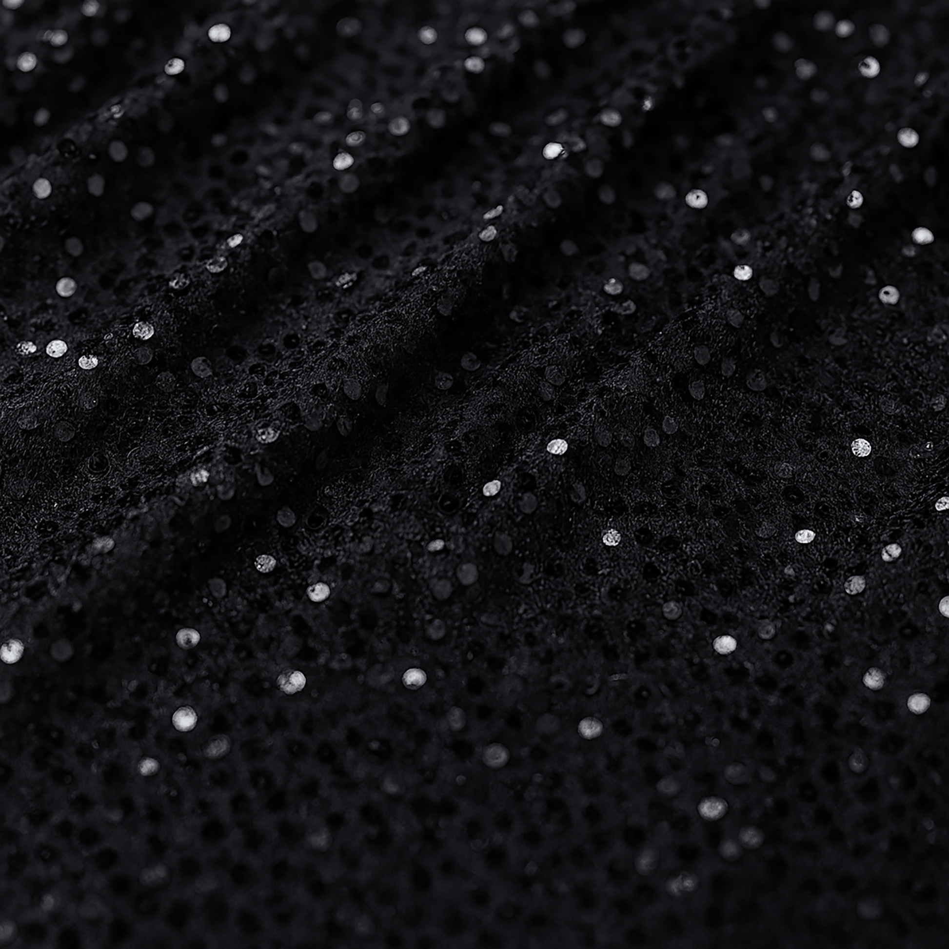 Sequin velvet black fabric