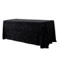 Sequin velvet black rectangular tablecloth full view
