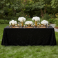 Sequin Velvet 90"x156" Rectangular Tablecloth - Black