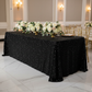 Sequin Velvet 90"x156" Rectangular Tablecloth - Black