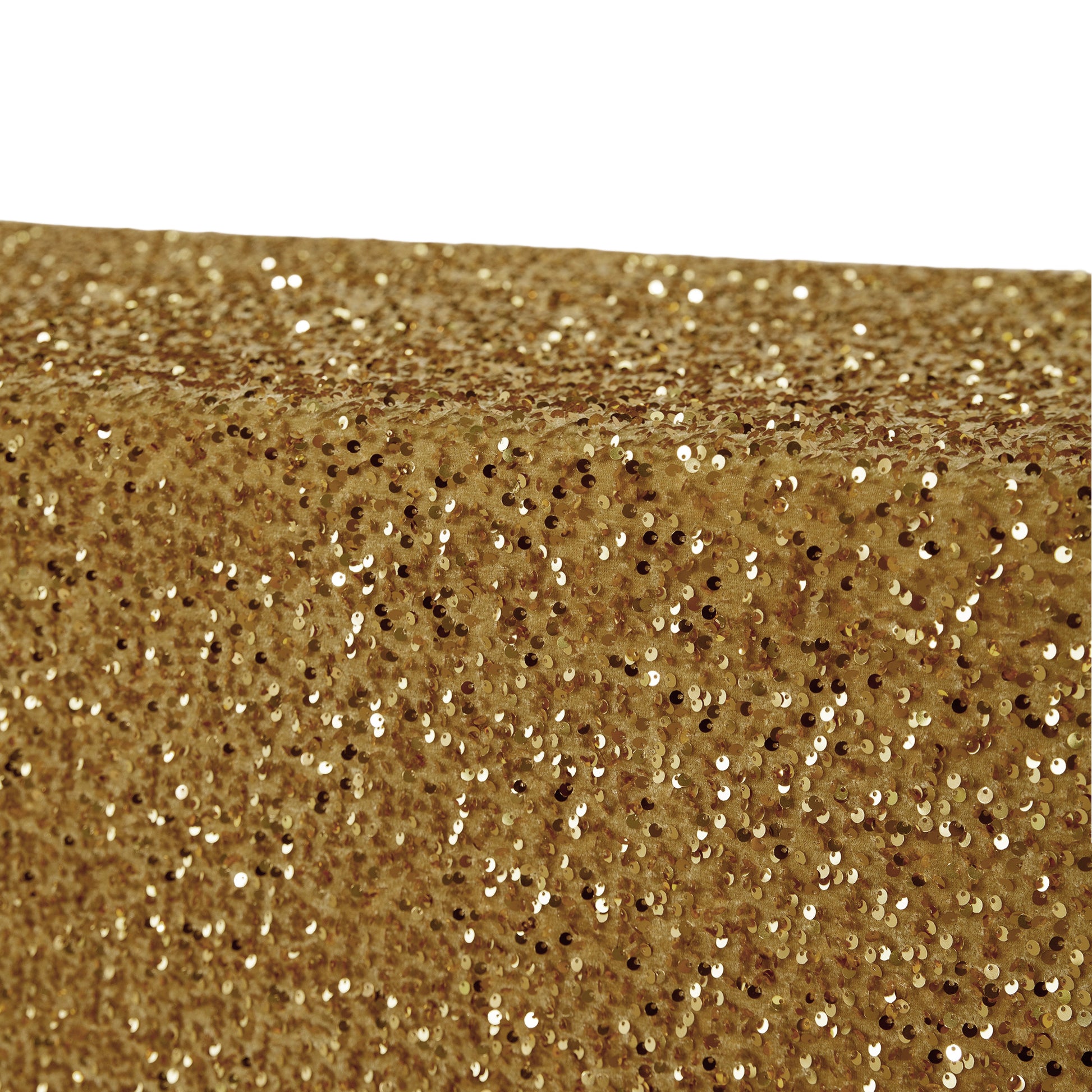 Sequin velvet rectangular tablecloth gold close up