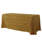 Sequin velvet rectangular tablecloth gold full view