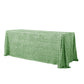 Sequin velvet rectangular tablecloth sage green full view