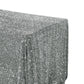 Sequin velvet rectangular tablecloth silver angled view