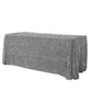 Sequin velvet rectangular tablecloth silver full view
