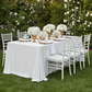 Sequin Velvet 90"x156" Rectangular Tablecloth - White