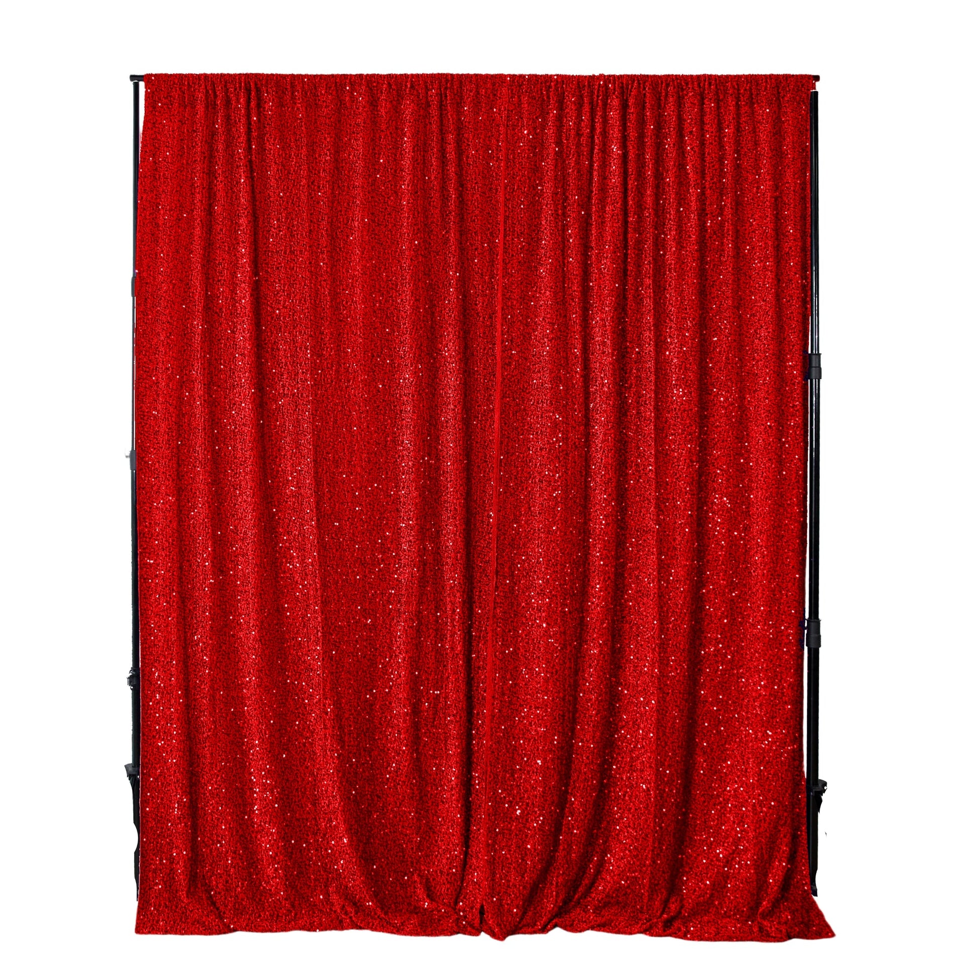Sequin Velvet Drape/Backdrop Curtain Panel Red - CV Linens