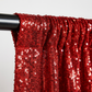 Sequin Velvet Drape/Backdrop Curtain Panel Red pocket view
