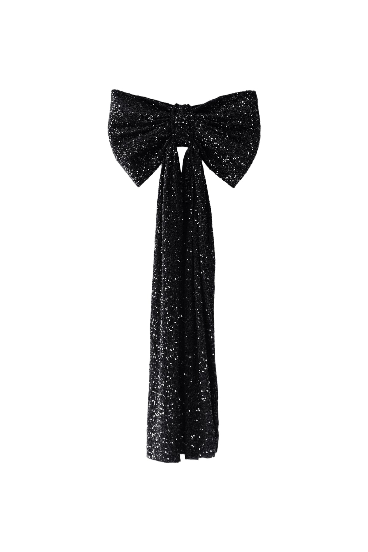 Sequin Velvet Giant Fabric Bow for Backdrop - Black