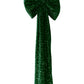 Sequin Velvet Giant Fabric Bow for Backdrop - Emerald Green Angled view