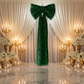Sequin Velvet Giant Fabric Bow for Backdrop - Emerald Green Candlelight Ballroom