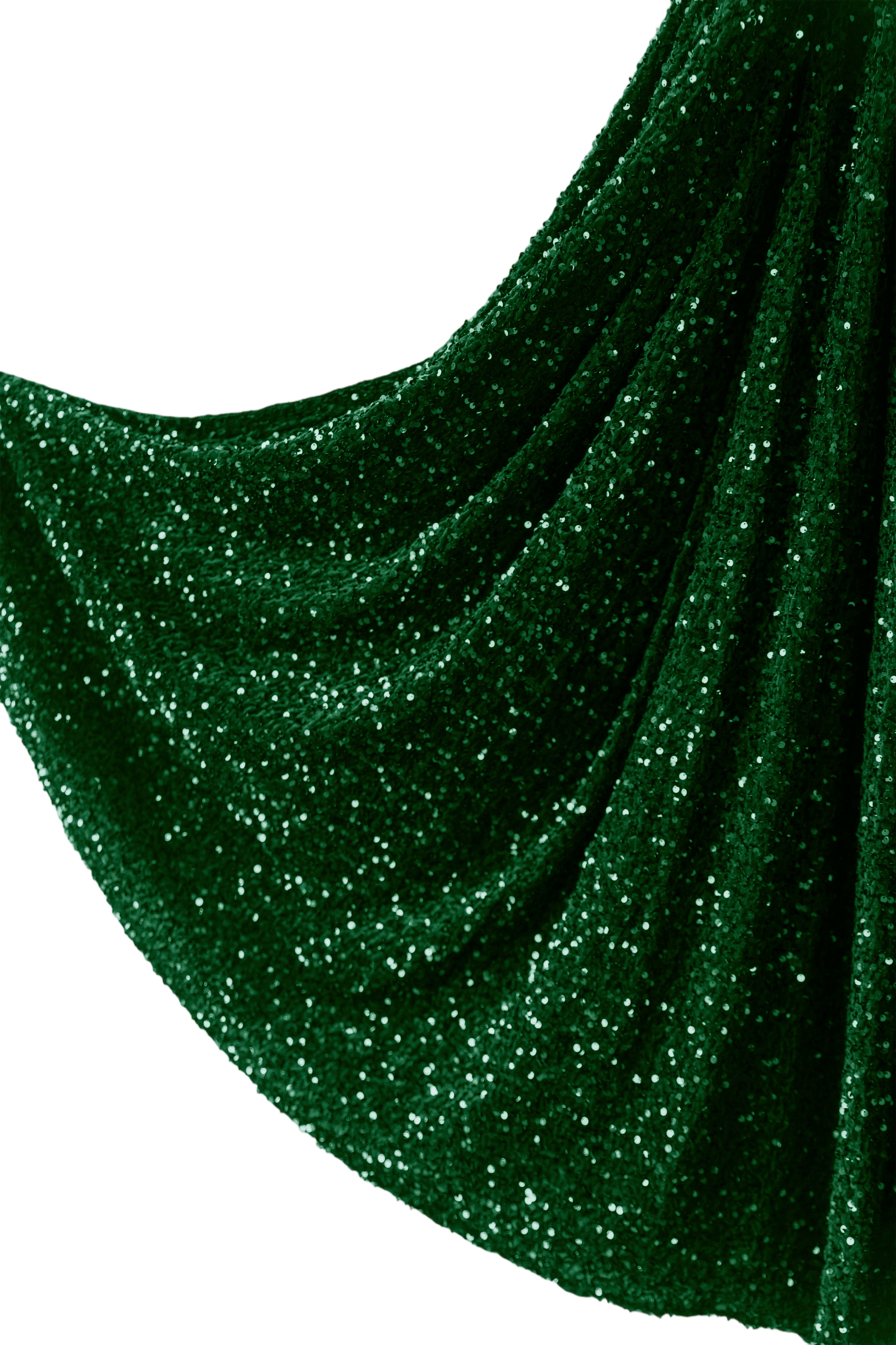 Sequin Velvet Giant Fabric Bow for Backdrop - Emerald Green Tails