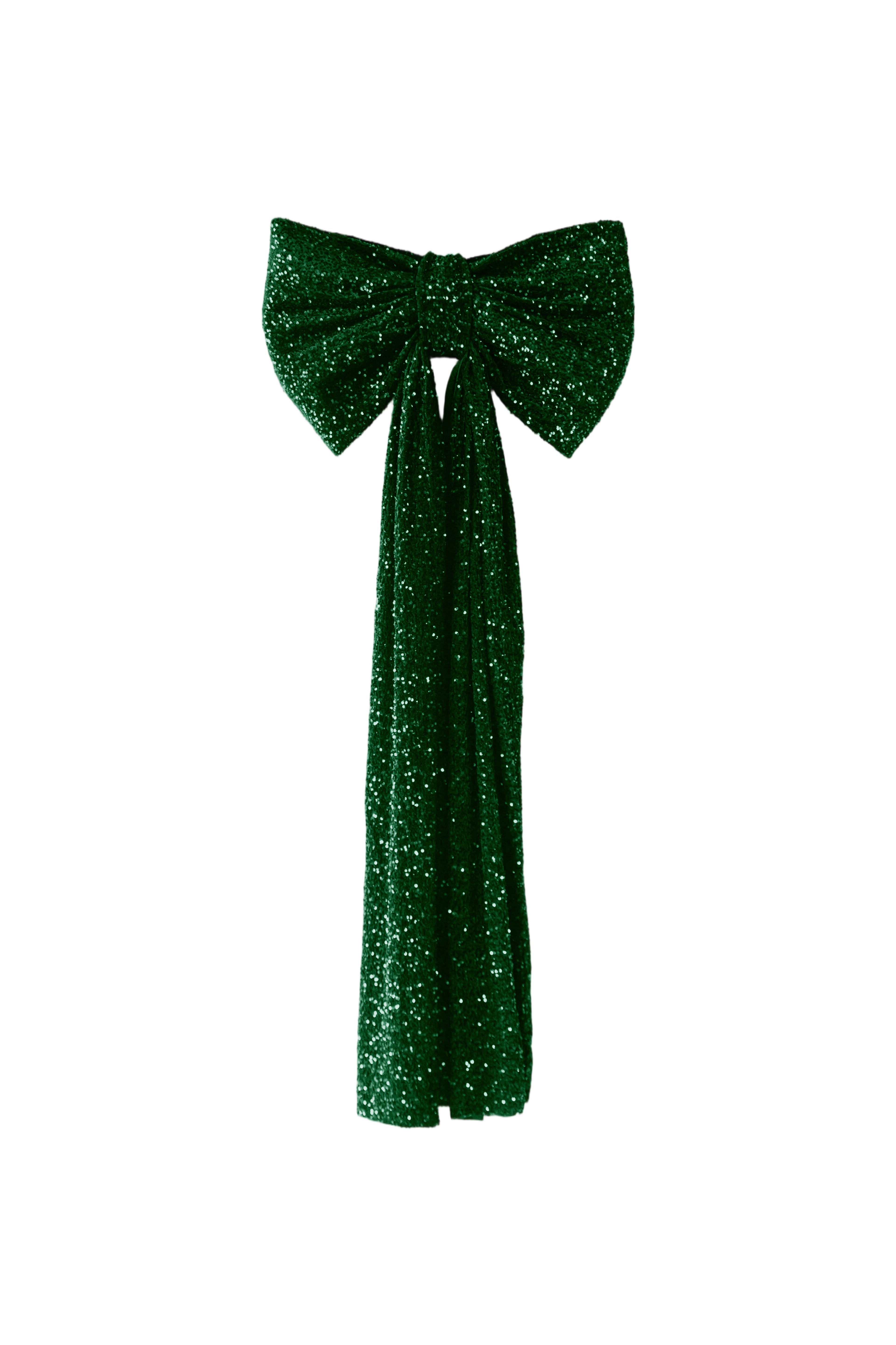 Sequin Velvet Giant Fabric Bow for Backdrop - Emerald Green 