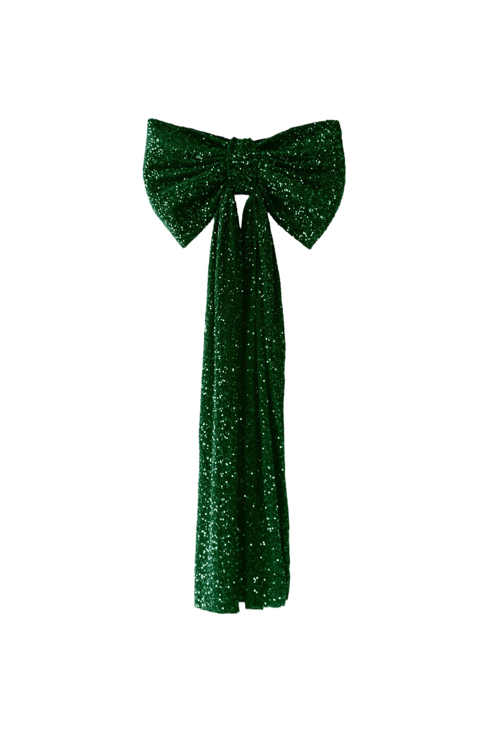Sequin Velvet Giant Fabric Bow for Backdrop - Emerald Green 