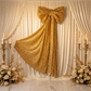 Sequin Velvet Giant Fabric Bow for Backdrop – Gold Wedding