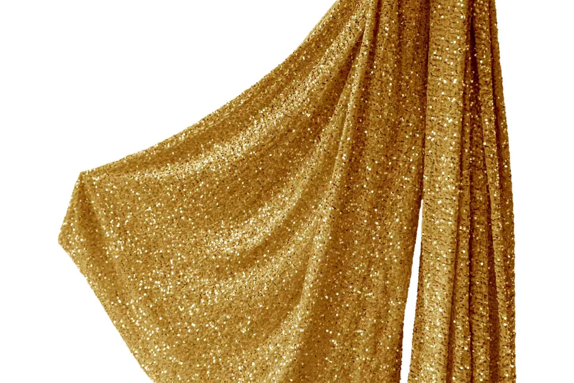 Sequin Velvet Giant Fabric Bow for Backdrop - Gold  Tails