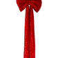 Sequin Velvet Giant Fabric Bow for Backdrop - Red Angled