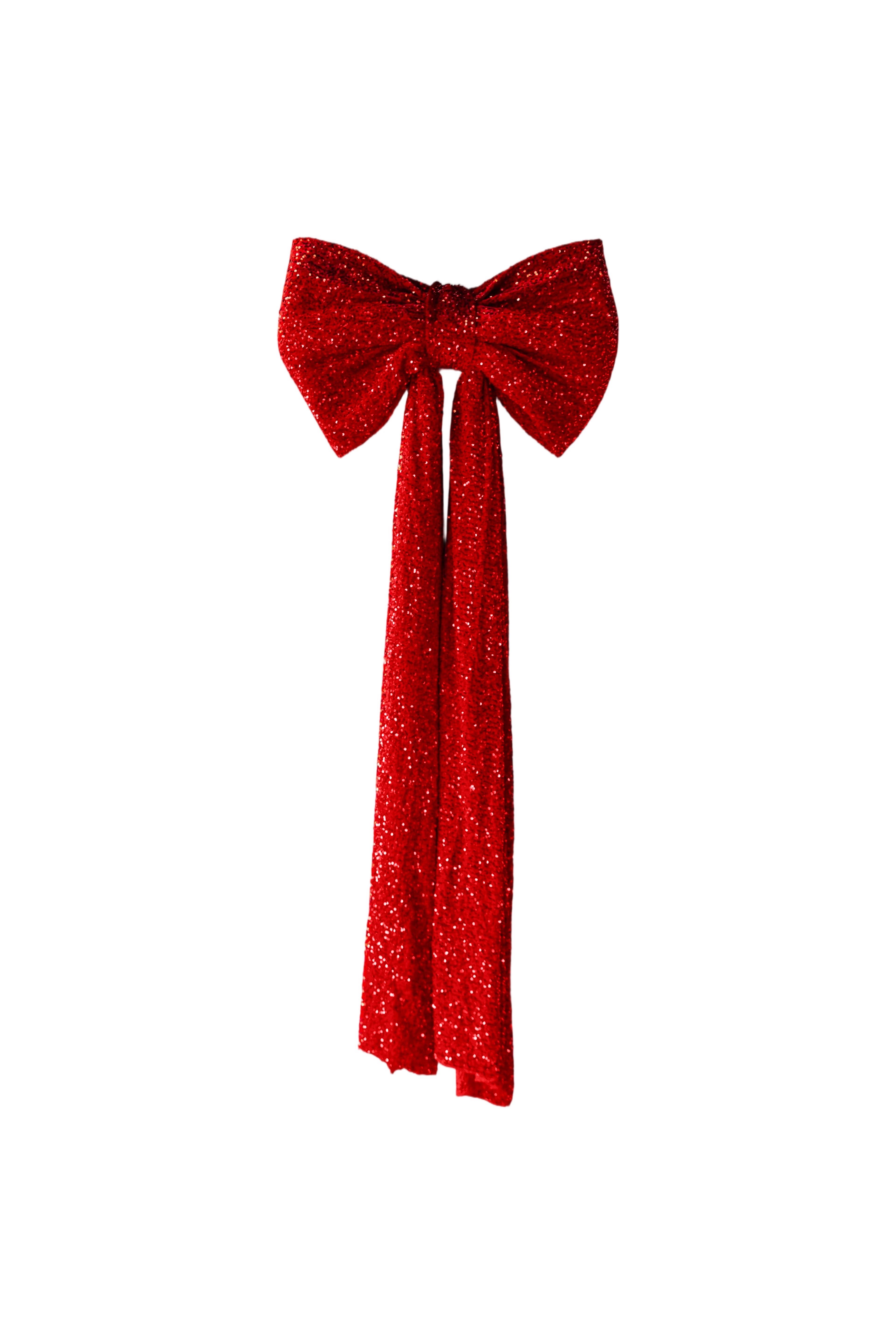 Sequin Velvet Giant Fabric Bow for Backdrop - Red